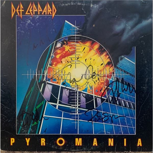 Signed Def Leppard Pyromania Album Cover