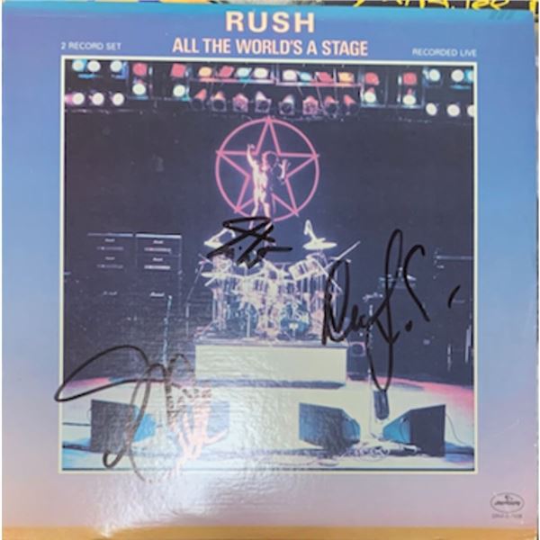 Signed Rush All The World's A Stage Album Cover