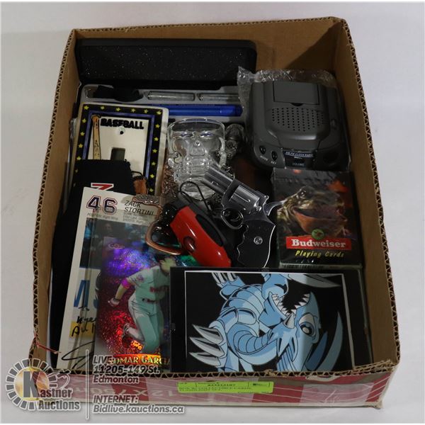 BOX W/ COLLECTIBLE CARDS, FLASHLIGHT SET, NEW