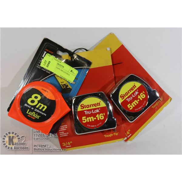 3 BRAND NEW TAPE MEASURES