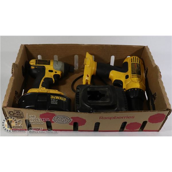 DEWALT 18v DRILL,IMPACT,CHARGER