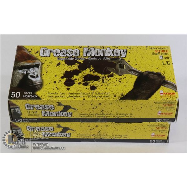 2 NEW BOXES OF LARGE GREASE MONKEY GLOVES