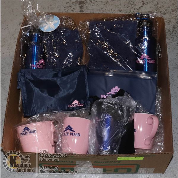 BOX OF ALL NEW MOLLY MAID GIFTS INCL. STAINLESS