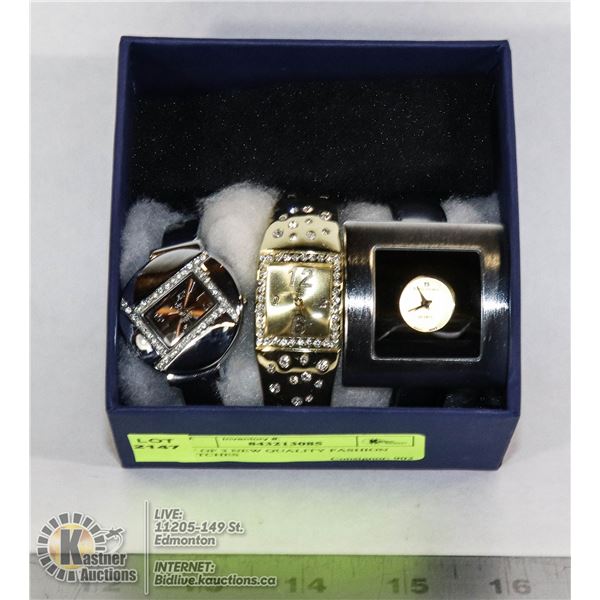 SET OF 3 NEW QUALITY FASHION WATCHES