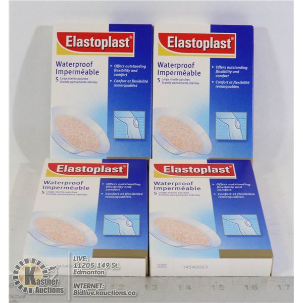 BAG WITH 4 NEW BOXES OF ELASTOPLAST WATERPROOF
