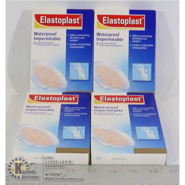 BAG WITH 4 NEW BOXES OF ELASTOPLAST WATERPROOF