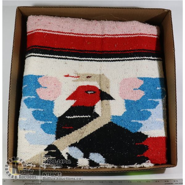 LARGE HAND WEAVE BLANKET FROM MEXICO