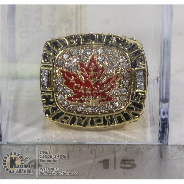 2004 WORLD CUP OF HOCKEY CHAMPIONSHIP RING