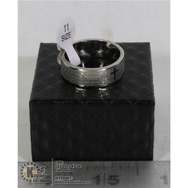 "LORDS PRAYER" MENS RING SIZE 11