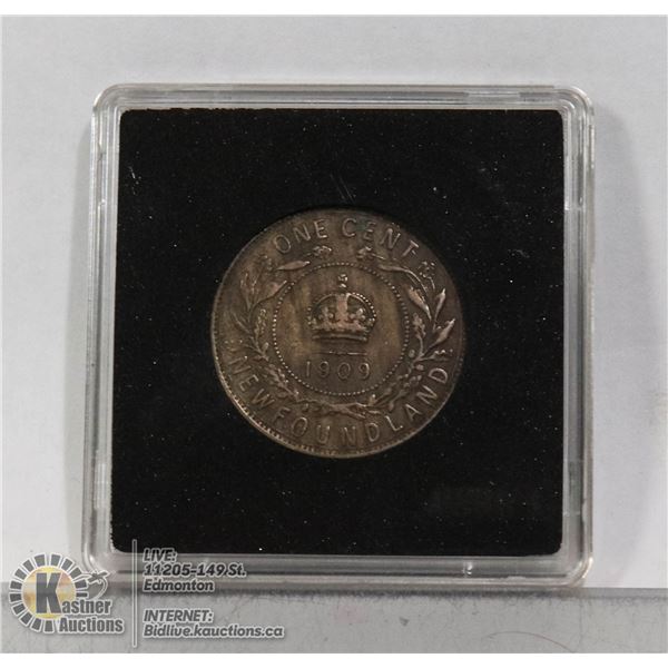 1909 HIGH GRADE NEWFOUNDLAND LARGE CENT