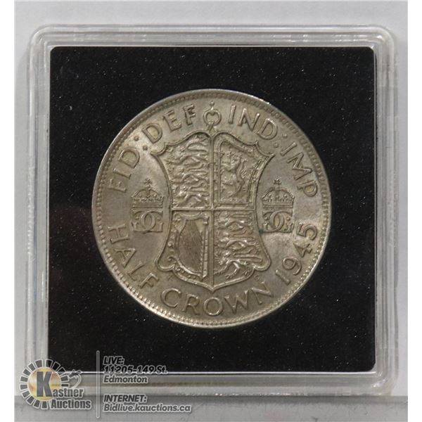 GREAT BRITAIN 1945 SILVER HALF CROWN