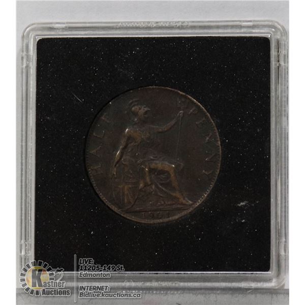 GREAT BRITAIN 1901 VICTORIAN 1/2 CENT COIN