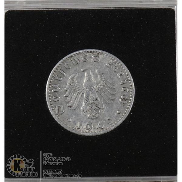 NAZI GERMAN 1940A 50 PFENNIG COIN