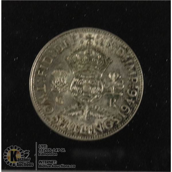 1946 GREAT BRITAIN SILVER 2 SHILLING COIN