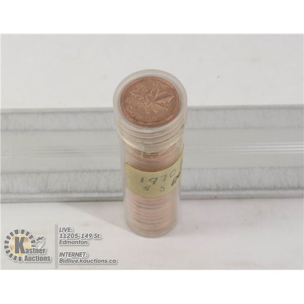 ROLL OF UNCIRCULATED 1970 LOWER MINTAGE PENNIES