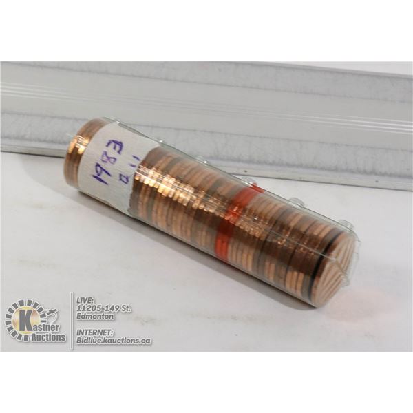 UNCIRCULATED ROLL OF 1983 CANADA PENNIES