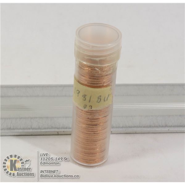 UNCIRCULATED ROLL OF 1981 CANADA PENNIES
