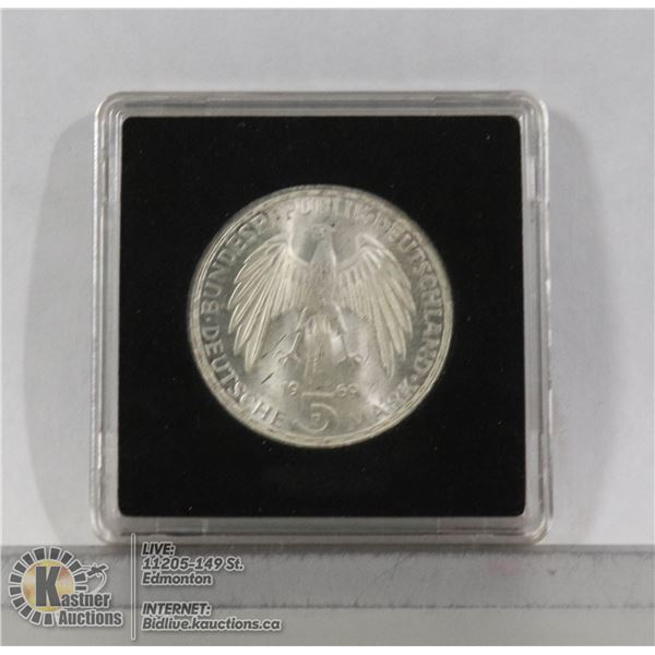 GERMANY 1969 SILVER 5 MARK COIN UNCIRCULATED