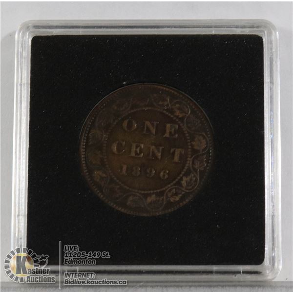 1896 NEAR 6 VICTORIAN CANADA LARGE CENT COIN