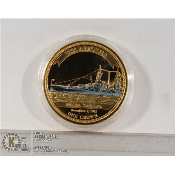 2018 USS ARIZONA COLORIZED COMMEMORATIVE CROWN