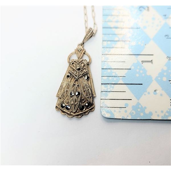 7)  VINTAGE STERLING SILVER AND MARQUISITE