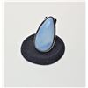 Image 1 : 22)  LARGE TEAR DROP BLUE BOULDER OPAL RING