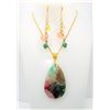 Image 1 : 13)  RAINBOW DRUZY AGATE TEAR DROP PENDANT