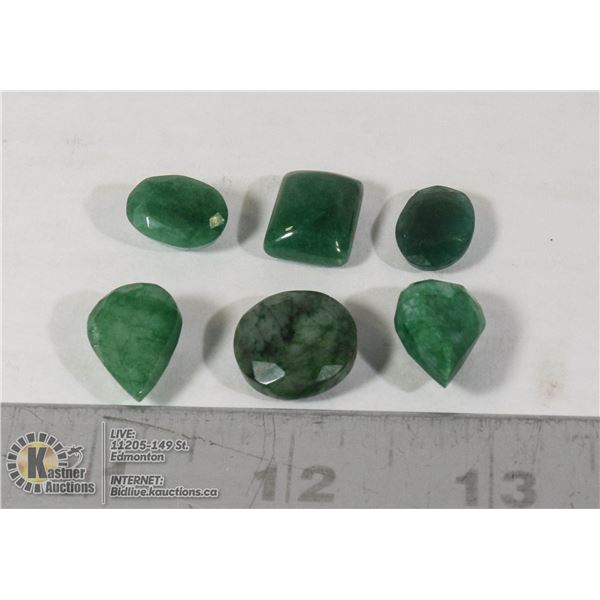 #102-GREEN EMERALD GEMSTONES 63.95ct