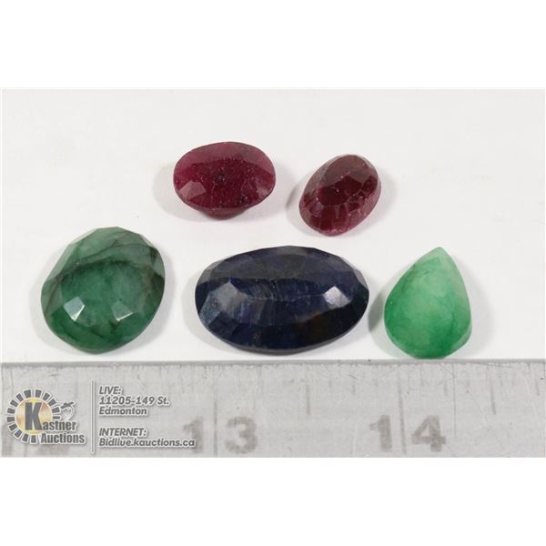 #107-RUBY/EMERALD/SAPPHIRE GEMSTONES 84.50ct