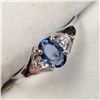 Image 3 : 10K WHITE GOLD SAPP(0.55CT) DIAMOND(0.04CT)  RING