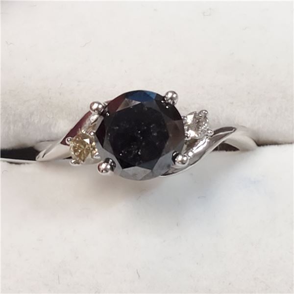 10K WHITE GOLD FANCY BLACK DIAMOND(1.9CT)