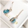 Image 3 : 10K YELLOW GOLD RARE BLUE ZIRCON(1.7CT) EARRINGS