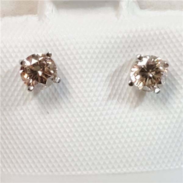 14K WHITE GOLD DIAMOND(0.42CT,SI2-I2,J-K) EARRINGS