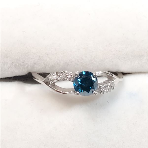 10K WHITE GOLD BLUE DIAMOND(0.45CT,I2) DIAMOND