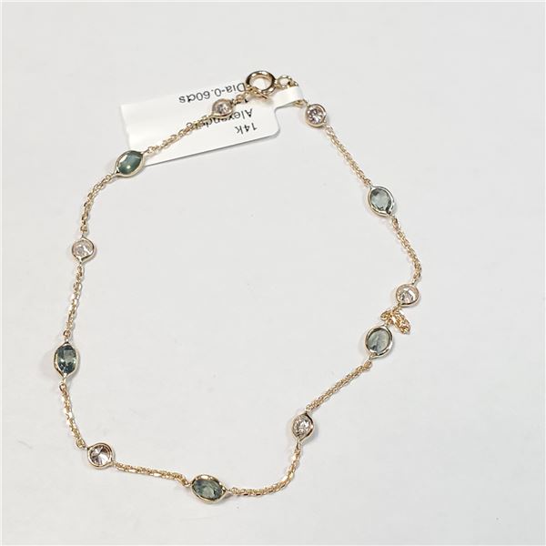 14K YELLOW GOLD ALEXANDRITES (1CT) DIAMOND