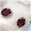Image 3 : SILVER GARNET(2.8CT)  EARRINGS