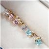 Image 3 : 9K YELLOW GOLD BLUE, PINK,PINK CZ 3 EARRINGS SET