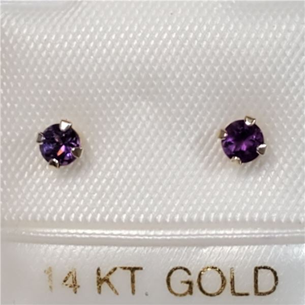 14K YELLOW GOLD AMETHYST EARRINGS