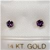 Image 1 : 14K YELLOW GOLD AMETHYST EARRINGS