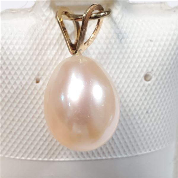 14K YELLOW GOLD PEARL  PENDANT, MADE IN CANADA