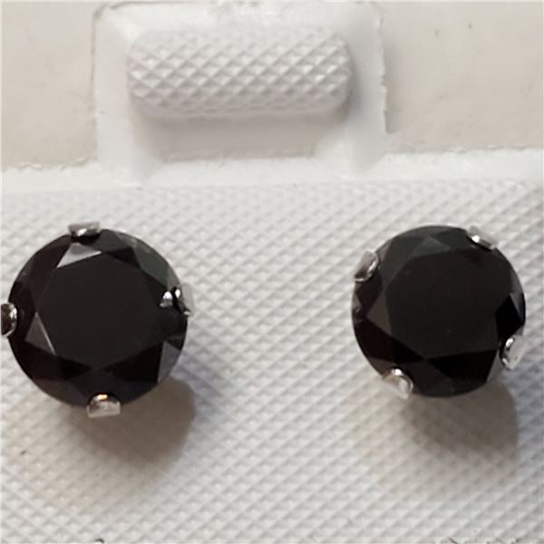 10K WHITE GOLD BLACK MOISSANITE EARRINGS