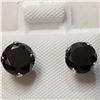 Image 1 : 10K WHITE GOLD BLACK MOISSANITE EARRINGS