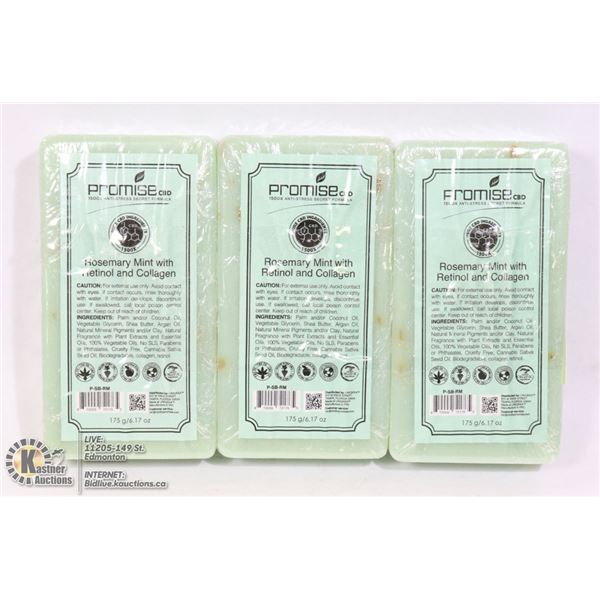 3 BARS OF PROMISE CBD ROSEMARY MINT WITH