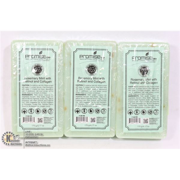 3 BARS OF PROMISE CBD ROSEMARY MINT WITH