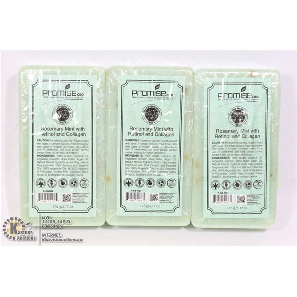 3 BARS OF PROMISE CBD ROSEMARY MINT WITH
