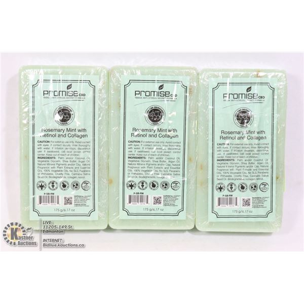 3 BARS OF PROMISE CBD ROSEMARY MINT WITH