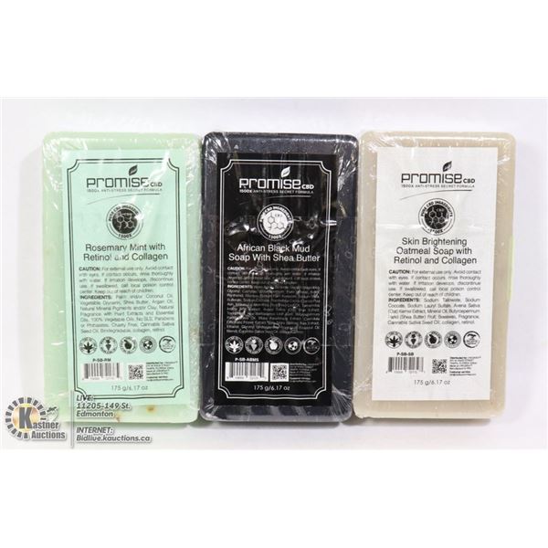 3 ASSORTED BARS OF PROMISE CBD BAR SOAP