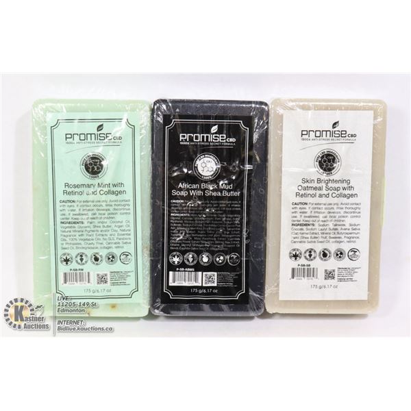 3 ASSORTED BARS OF PROMISE CBD BAR SOAP