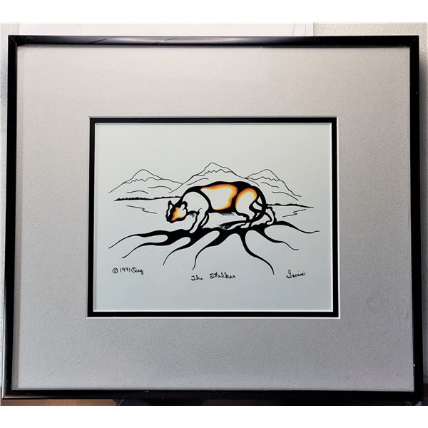 25)  FRAMED, DOUBLE MATTED UNDER GLASS