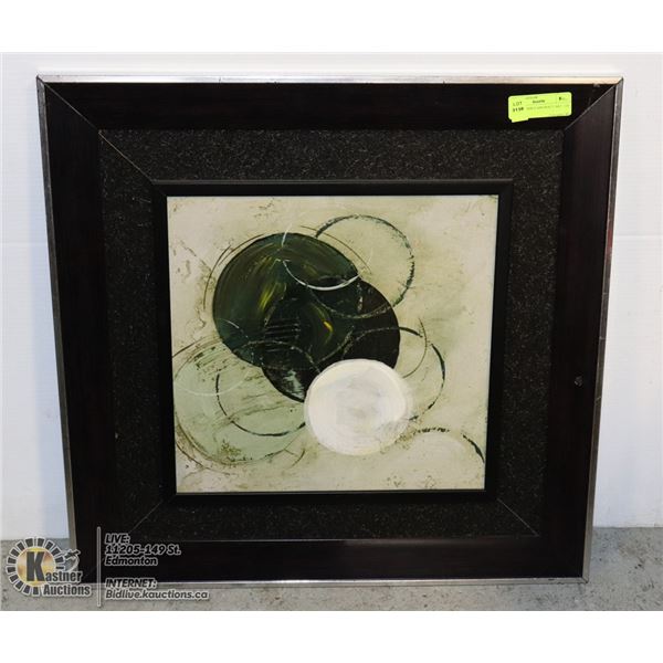 WOOD FRAMED ABSTRACT ART - (24 IN. TALL X